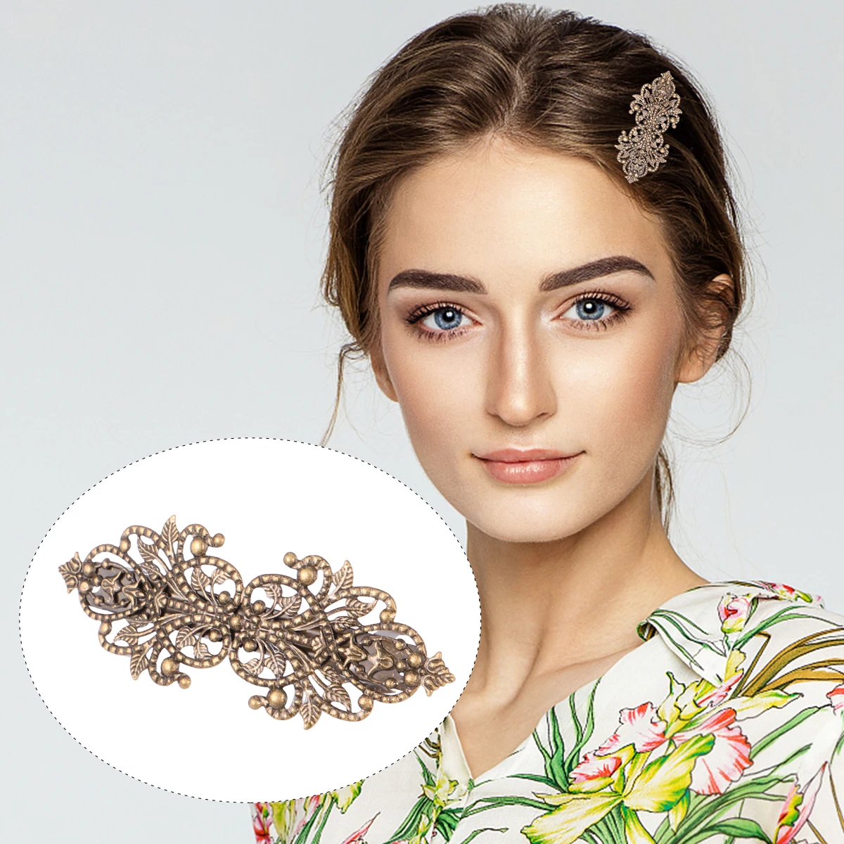 

4Pcs Vintage Hair Clip Hairpin Copper Hairpins for Women European Style Hair Accessories Elegant Retro Headdress Gift