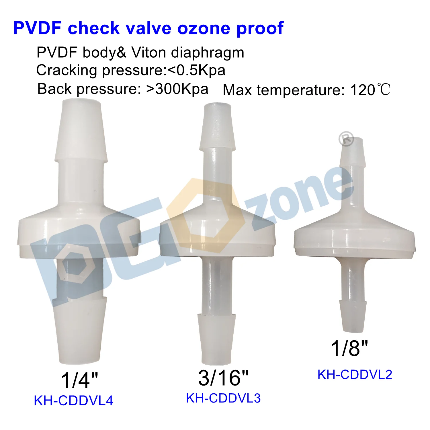 

1/8" 3/16" 1/4" Plastic Check Valve PVDF One-way Valve for Aquarium /air pump/other machine