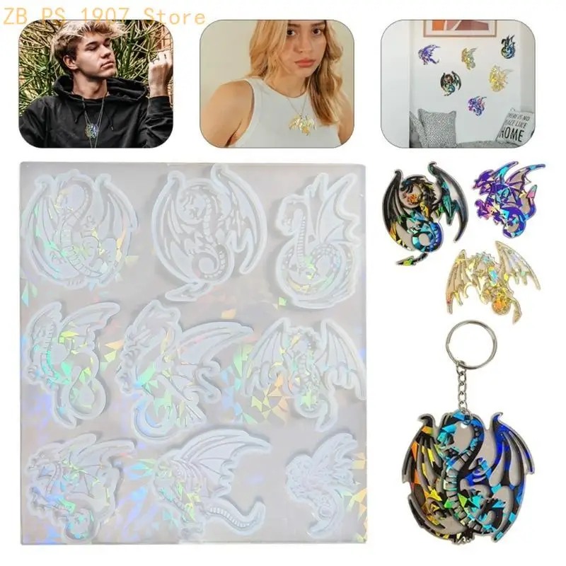 Versatile Dragon Pendant Silicone Mold for DIY Jewelry Crafts Epoxy Resin Moulds 55KA