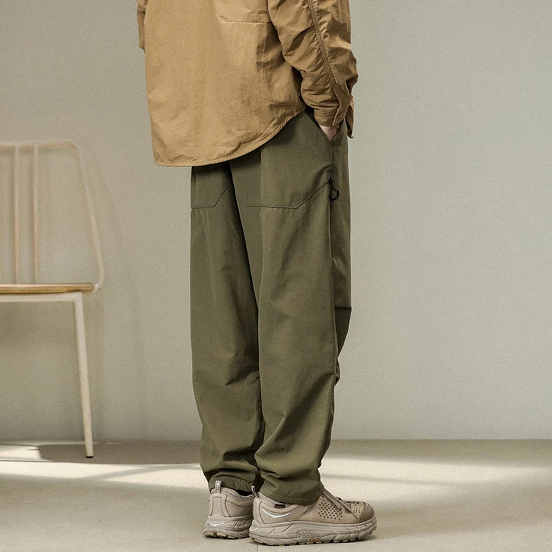 Autumn and Winter Composite Fabric Thick Casual Pants Men's Mountain Style Loose Straight Cylinder Function Outdoor Fashion Over