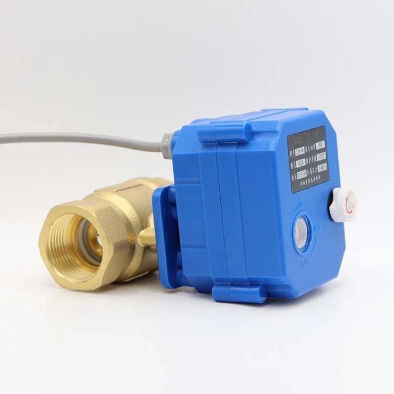 Full‑Bore Brass Electric Actuated Ball Valve DN20, Mini Motorized Water Shut‑Off Valve with Manual Window for Plumbing System