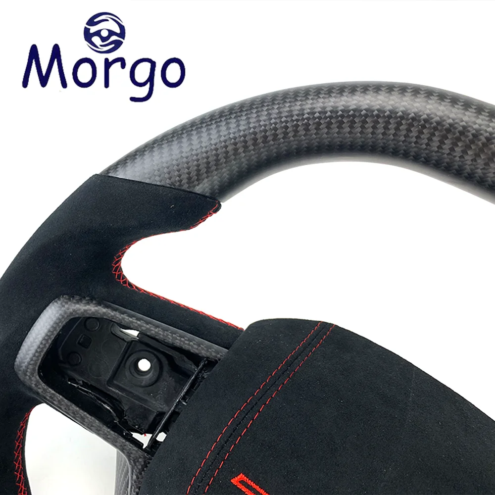 Interior Accessories Customized Matte Carbon Fiber Cars Steering Wheel for Dodge RAM 1500 2500 3500 TRX Racing Style Design view 4