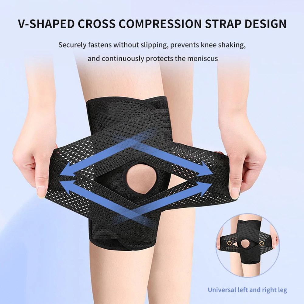 1PC Professional Knee Brace with Side Stabilizers, Knee Support with Patella Gel Pad for Meniscus Tear Knee Pain Injury Recovery