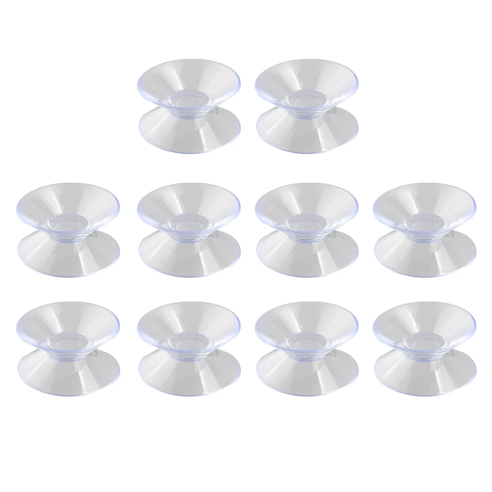 

10pcs 30mm Double Sided Suction Cups Transparent PVC Hooks for Glass Mirrors Office Home Use Sucker Pads Dual Side Holders