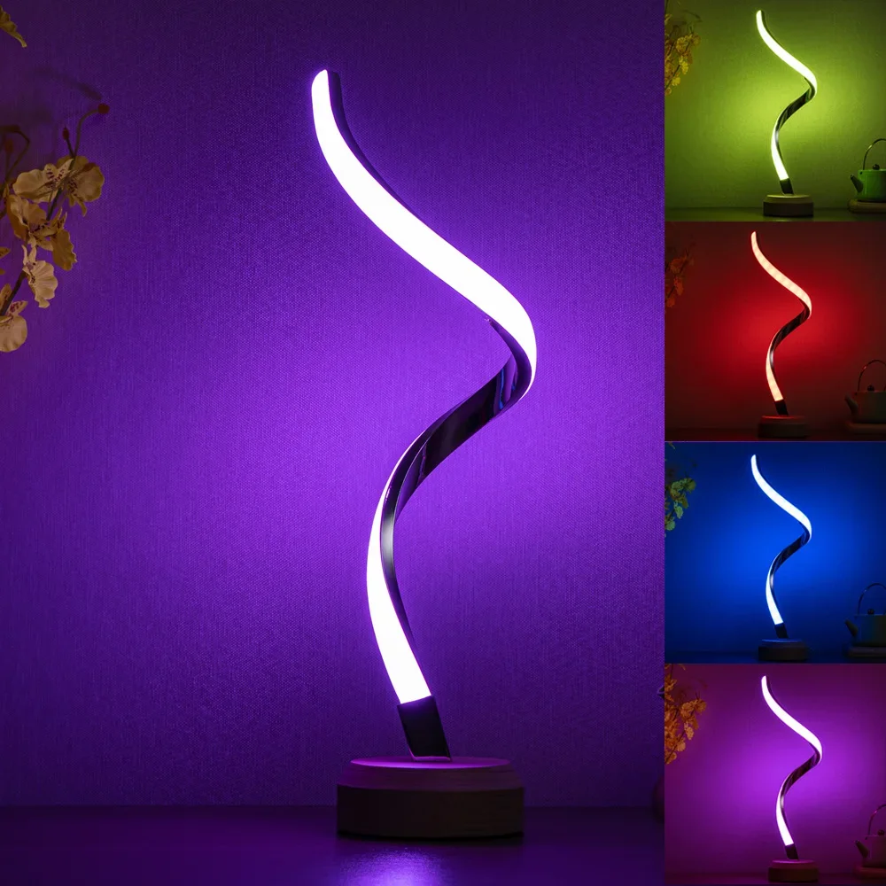 2Pcs/Lots  Intelligent Solid Wood Led Desk Lamp Creative Unique European USB Gift Bedside Lamp Wedding Room