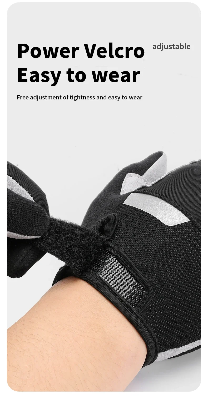 TOSUOD Winter-Fahrradhandschuhe MTB Vollfinger-Fahrradhandschuhe Touchscreen-fähig Rutschfeste Silikon-Handflächenauflage Fahr- und Reithandschuhe – Detail 12