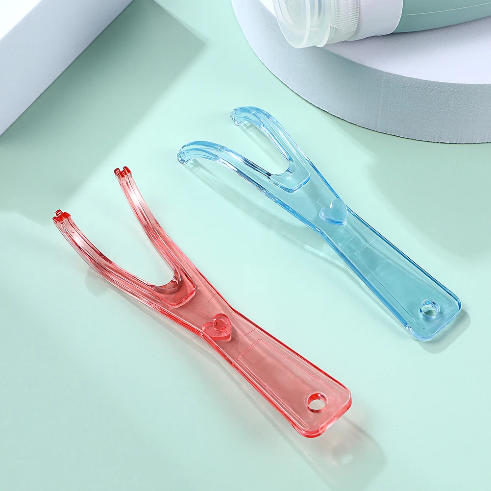 

2pcs Dental Floss Holder Plastic Child Teeth Picks for Kids Flosser Stick Lightweight Durable Reusable Storage