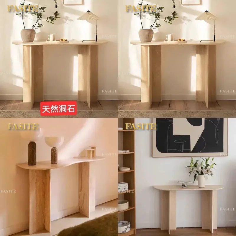 For Entryway Natural  Console Table Ultra Narrow Retro Wall Mounted Side Table Simple Premium Home Decor Furniture