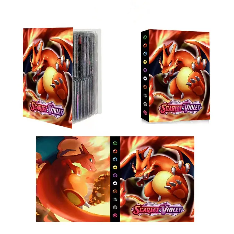 Charizard 240Pcs Album Card Book Map Letter Mewtwo Holder Binder Collections Folder Anime Card Protector Notebook Gift