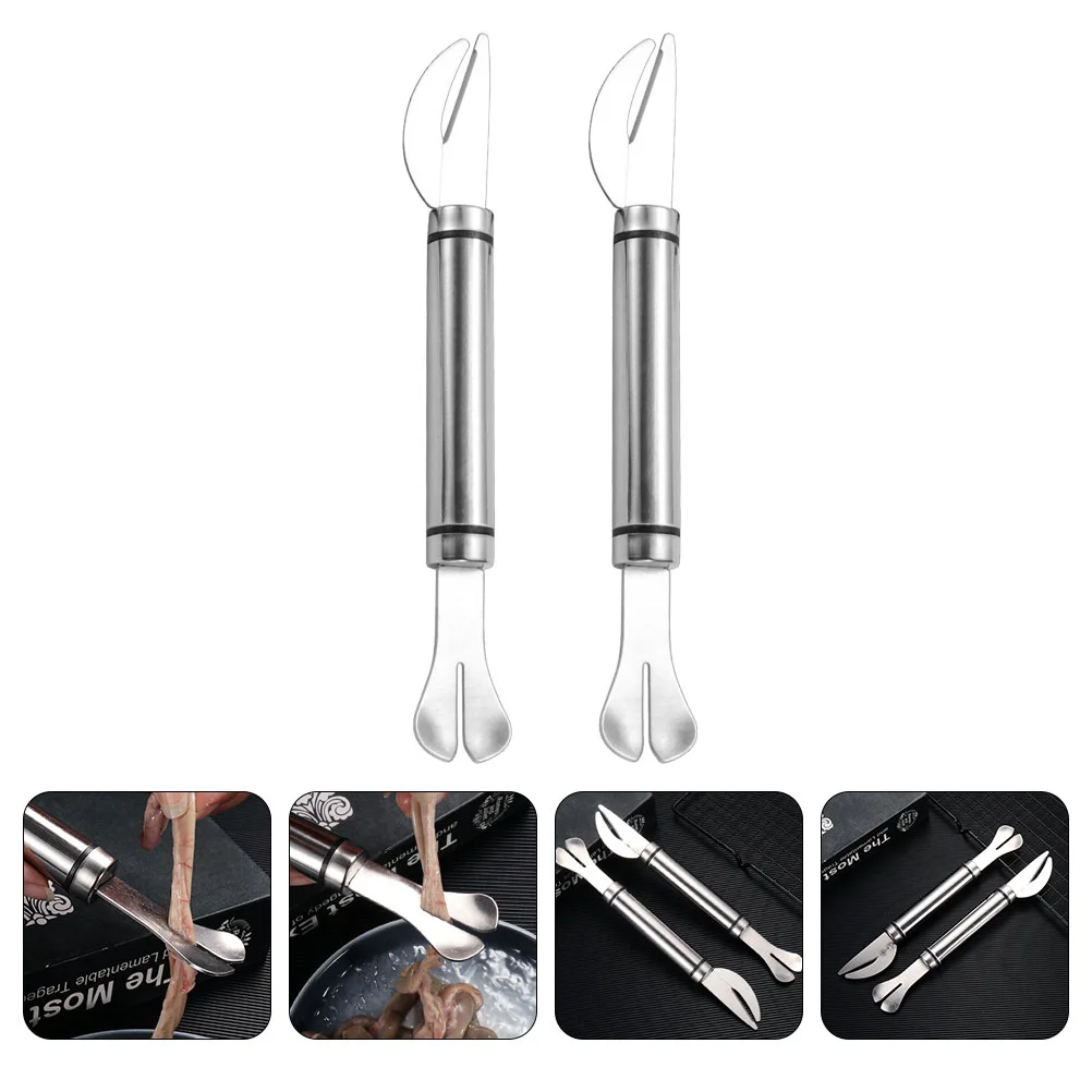 

2 Pcs Stainless Steel Bowel Knife Food Scissors Intestine for Home Shrimp Peeler