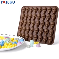 FAIS DU Halloween Skull Fudge Chocolate Cake Mold Gummy Silicone Chocolate Mold Cake Biscuit Baking Mould Cake Decorating Tools
