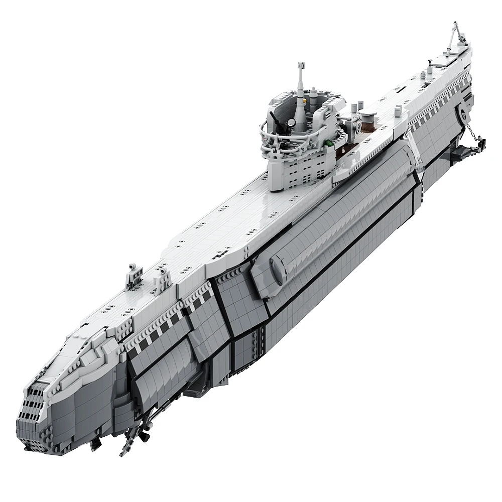 Gobricks MOC Type VIIB U-Boat Submarine Bricks Military Battleship Unterseeboot Warships Building Block Set Toys Collect Gift