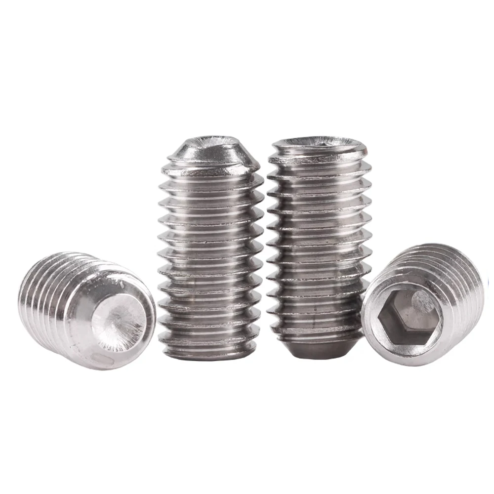 مجموعة براغي سداسية Hongtu DIN916 - SUS304 A2 من الفولاذ المقاوم للصدأ، 2 # -56/4 # -40/5 # -40/6 # -32/8 # -32 UNC & 1/8-40/5/32-32/3/16-24 BSW #3