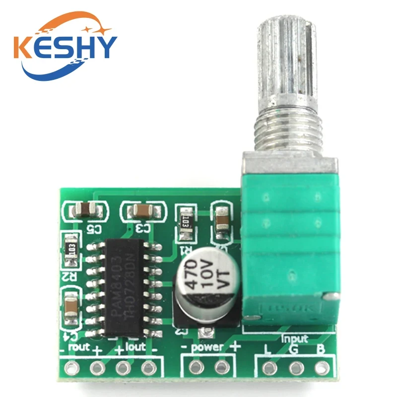 Modulo PAM8403 Scheda amplificatore super digitale Scheda amplificatore digitale classe D 2 * 3W Potenziometro interruttore efficiente