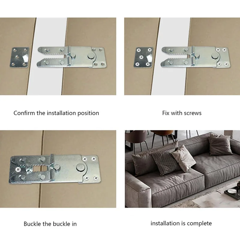 Imagem -06 - Dobradiças do Sofá Suporte Conectores Articulares Ajustáveis Dobradiça Metálica Combinação de Vários Móveis Dobradiça para Móveis Domésticos Pcs