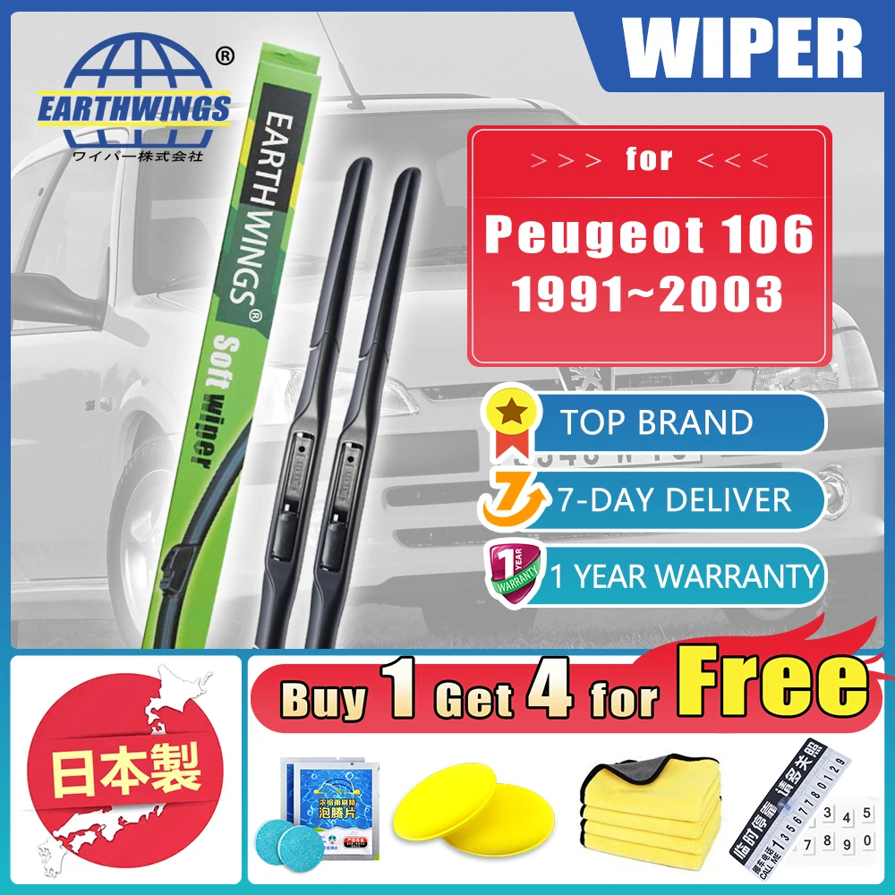 

For Peugeot 106 1991~2003 Car Front Rear Wiper Blades Brushes Windshield Car Accessories 1995 1996 1997 1998 1999 2000 2001 2002