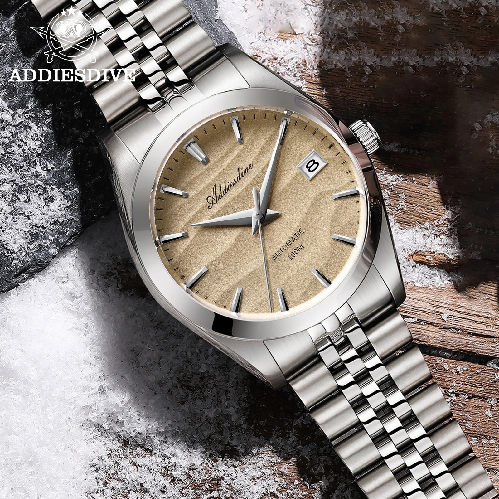 

ADDIESDIVE Watch AD2059 Automatic NH35 Sapphire 100m Waterproof Wristwatch 316L Stainless Steel Mechanical 39mm Watch For Men