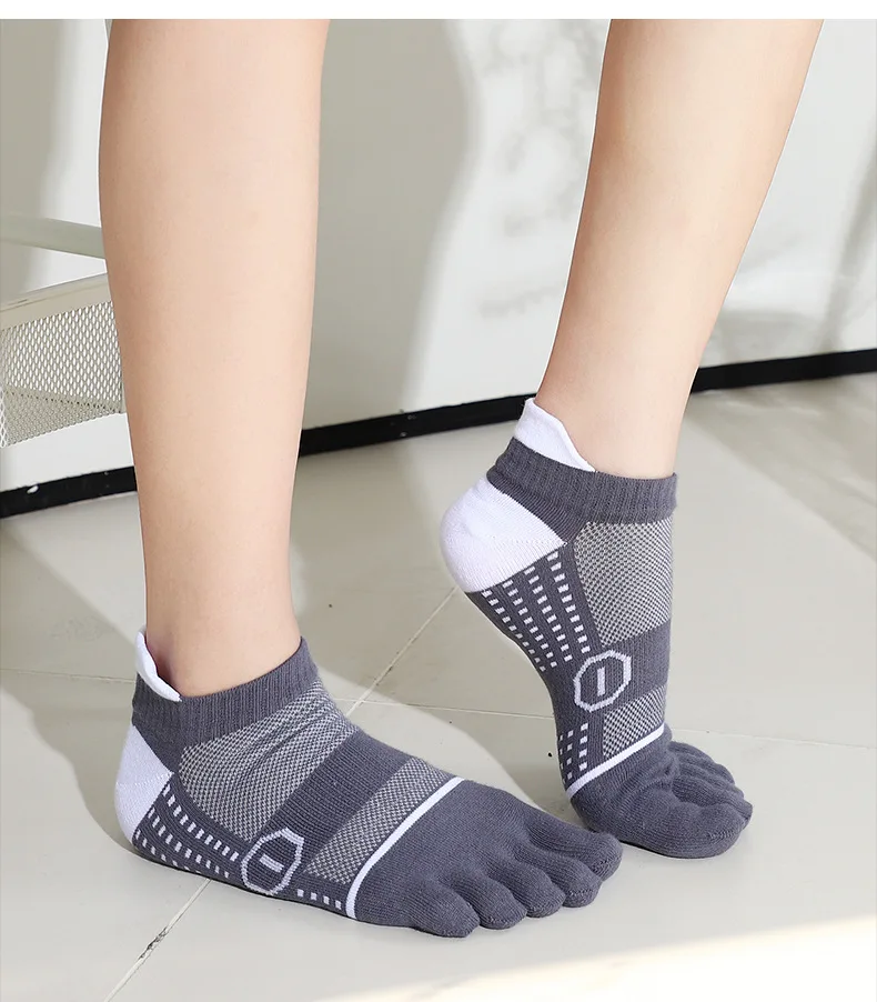 5 Pairs Short Sport Socks for Men Women Summer Breathable Thin Mesh Boat Sock Cotton Badminton Running Ankle Socks Five Fingers