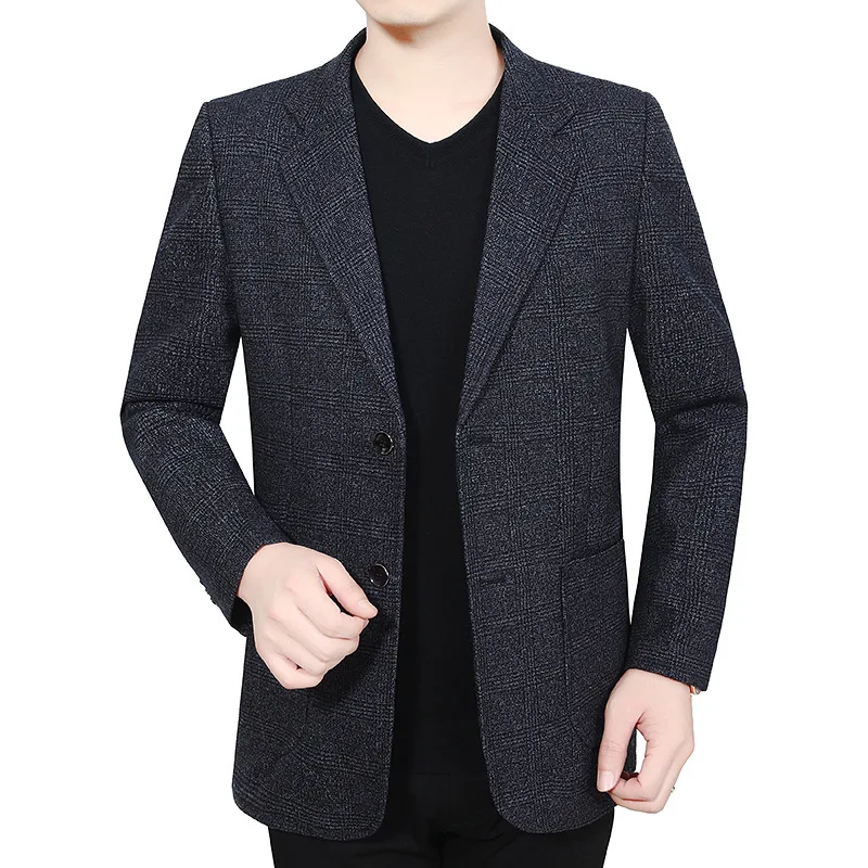 

3-A261 Autumn Men's Suit Loose Iron-free Jacket Top 40 50 Dad Clothes Middle-aged and Elderly Men's Business Casual Suit