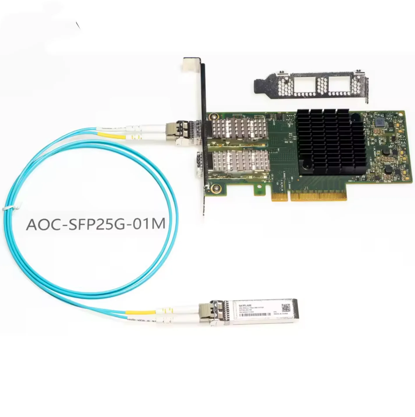 Mellanox MCX4121A-ACAT NIC MFA2P10 أصلي-AOC 25G 7/10M ConnectX-4 RDMA RoCEv2 PCIe3.0x8 مجدد