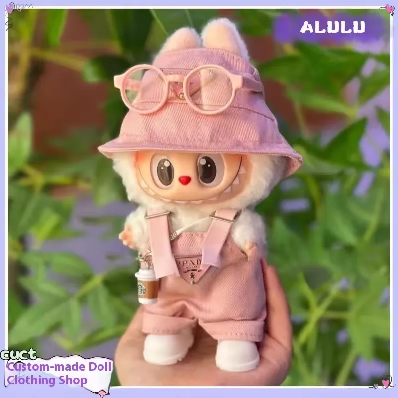 New corduroy For Labubu Doll Clothing Set Hat 17cm Clothes Shoes Doll DIY Accessories Training Sitting Party Games Toys Gifts