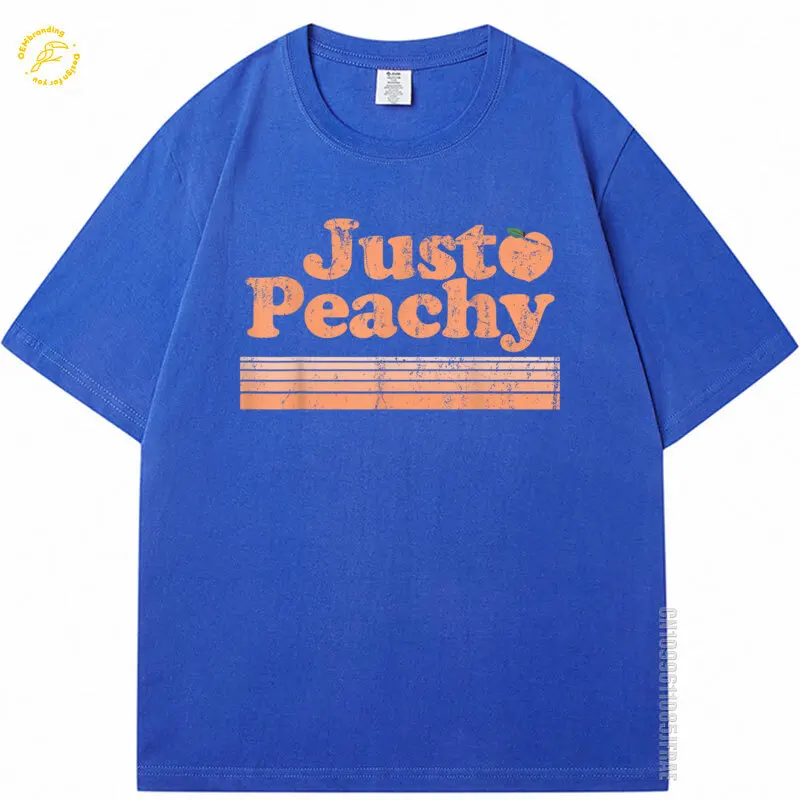 

Just Peach Retro 70S Georgia Peaches Summer Fruit 2025 Hot Big T-Shirt Y2K T-Shirts Men T Shirt Men's Clothing Short Sleeve