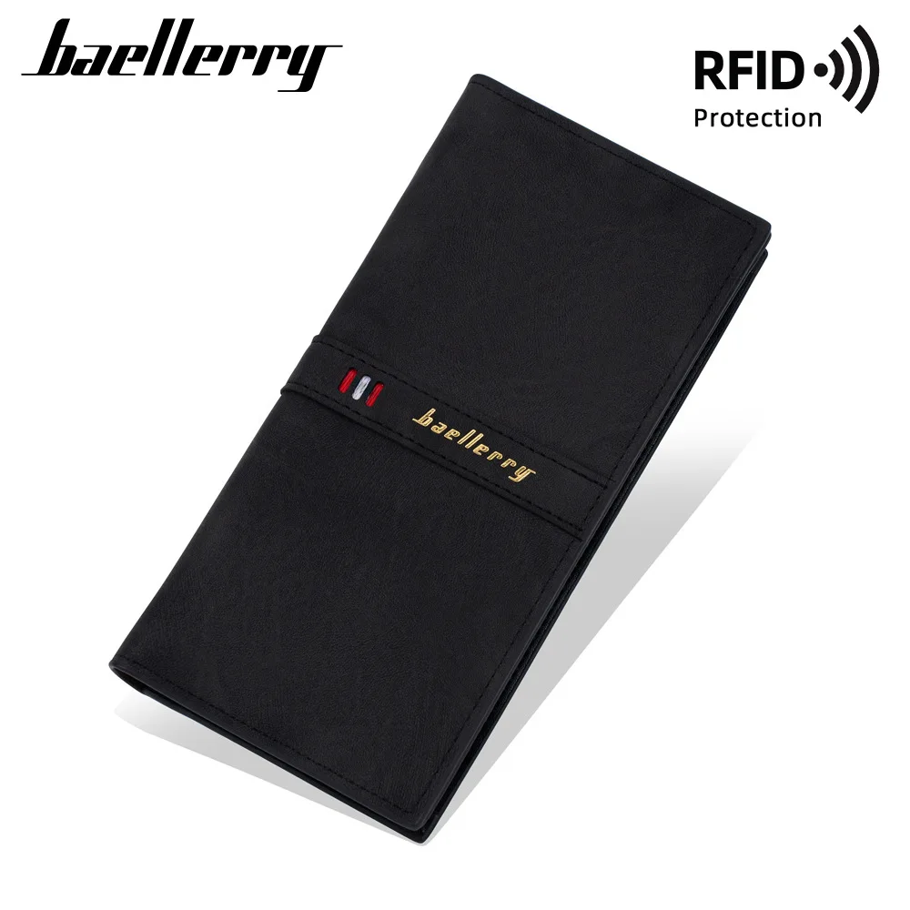 

New Men's Wallet RFID Men's Long Wallet Multi Slots Card Holder Leather Wallet Large Capacity Money Bag with Zipper Coin Pocket