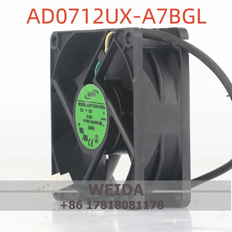 Cooling fan ADDA 24V 48V DC12V 0.30A AC EC 7025 70X70X25MM 7CM PWM Smart Computer chassis CPU Temperature Control AD0712UX-A7BGL