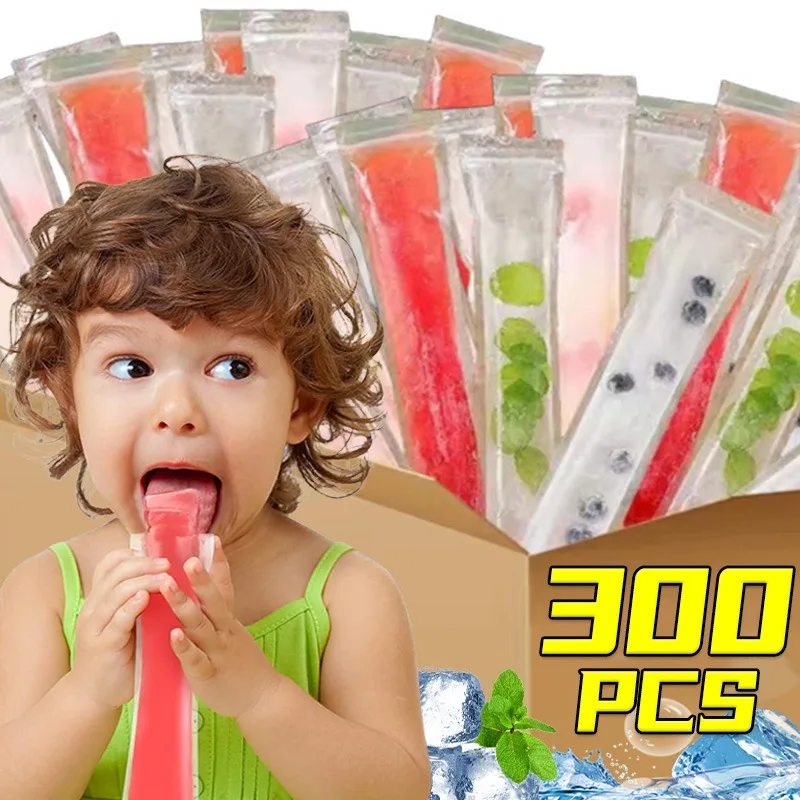 Disposable Ice Popsicle Bags DIY Smoothie Mold Bag Freeze Tube with Zip Seal Package Pouch Juice Yogurt Lolly Bag Ice Cream Pops