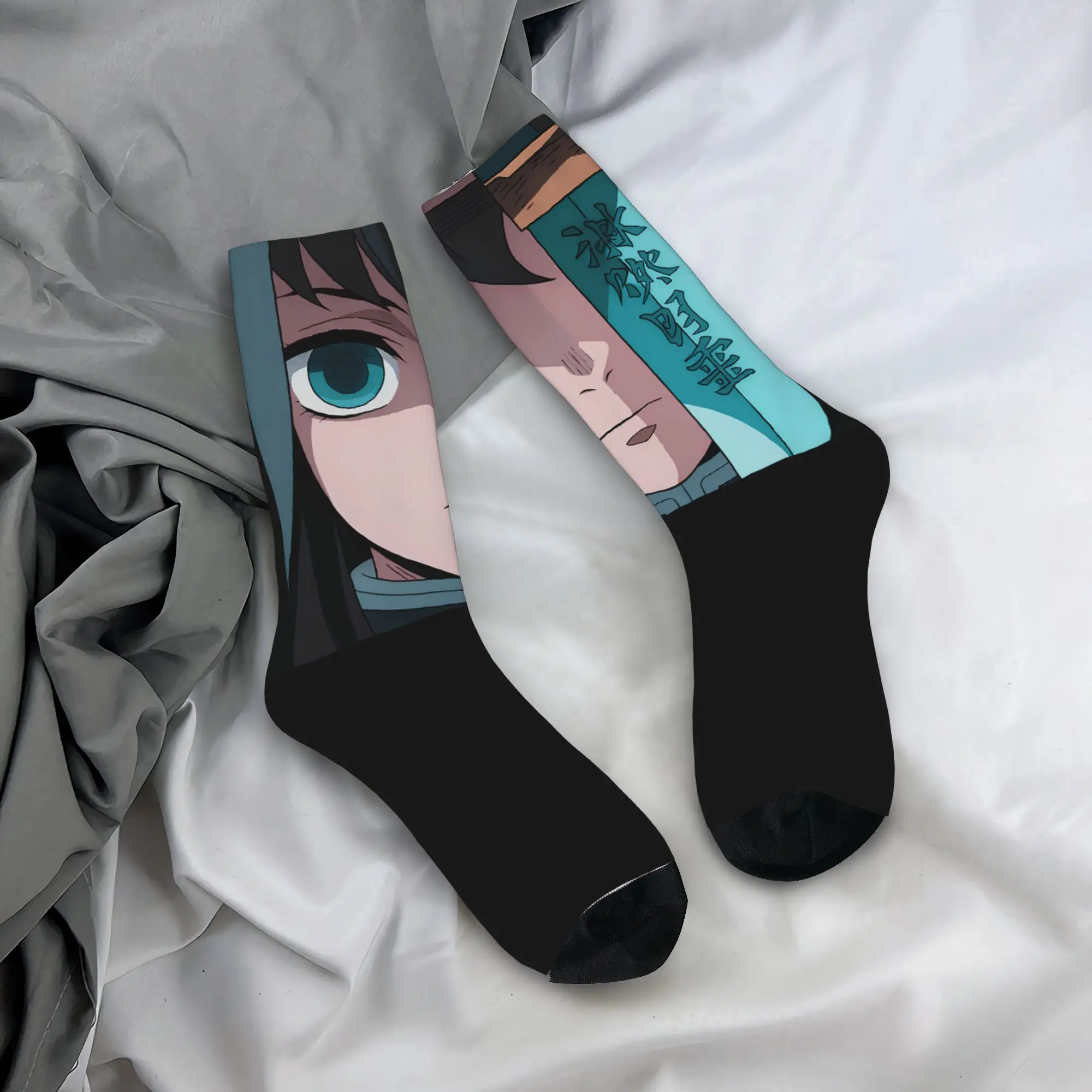 

Носки Muichiro Tokito, чулки в стиле ретро, осенние нескользящие мужские носки, дизайнерские носки высокого качества для бега