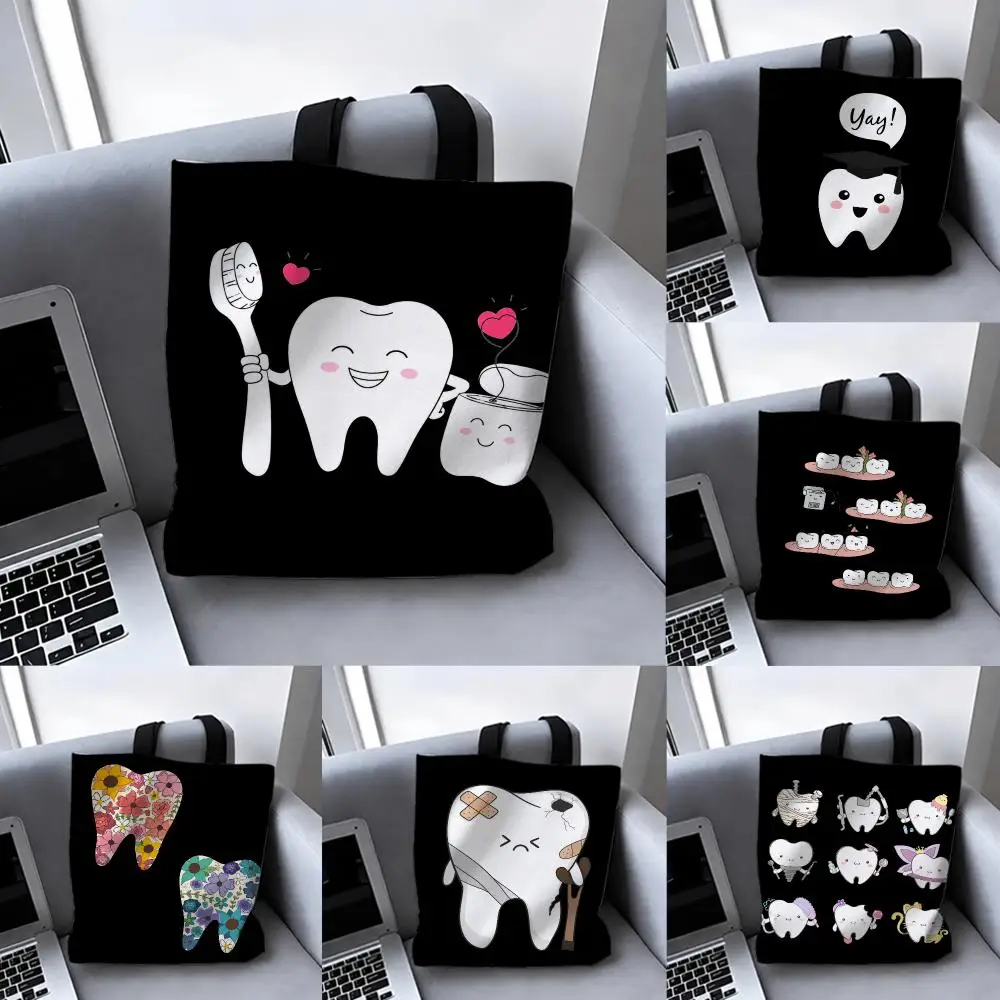 Profession Dentist Nurse Trendy Ladies Storage Bags Storage Bag Canvas Tote Bag Foldable Reusable Shopping gifts commuting