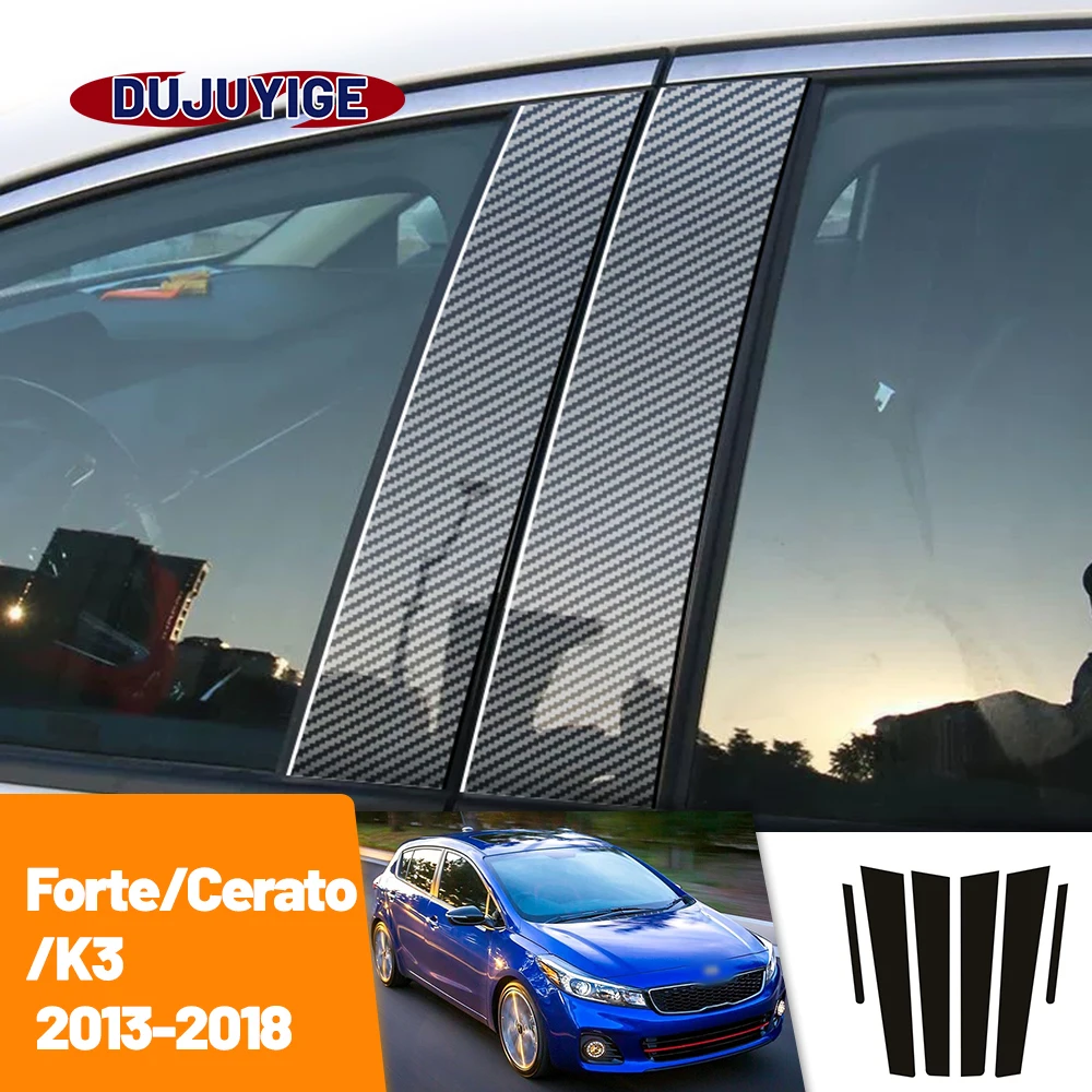 

For Kia Forte Cerato K3 2013-2018 2014 2015 2016 2017 Carbon Fiber Window Door Column Deal B C Pillar Post Cover Trim Sticker