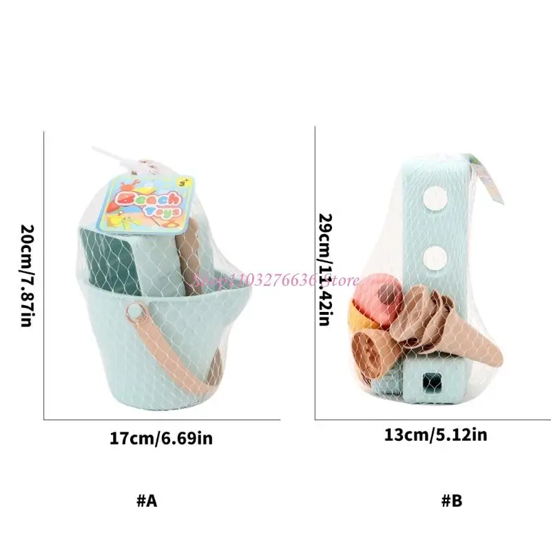 R6FD Kids Friendly Beach Sand Play Toy Ice Cream Mould Sand Bucket Toy For Party Fun