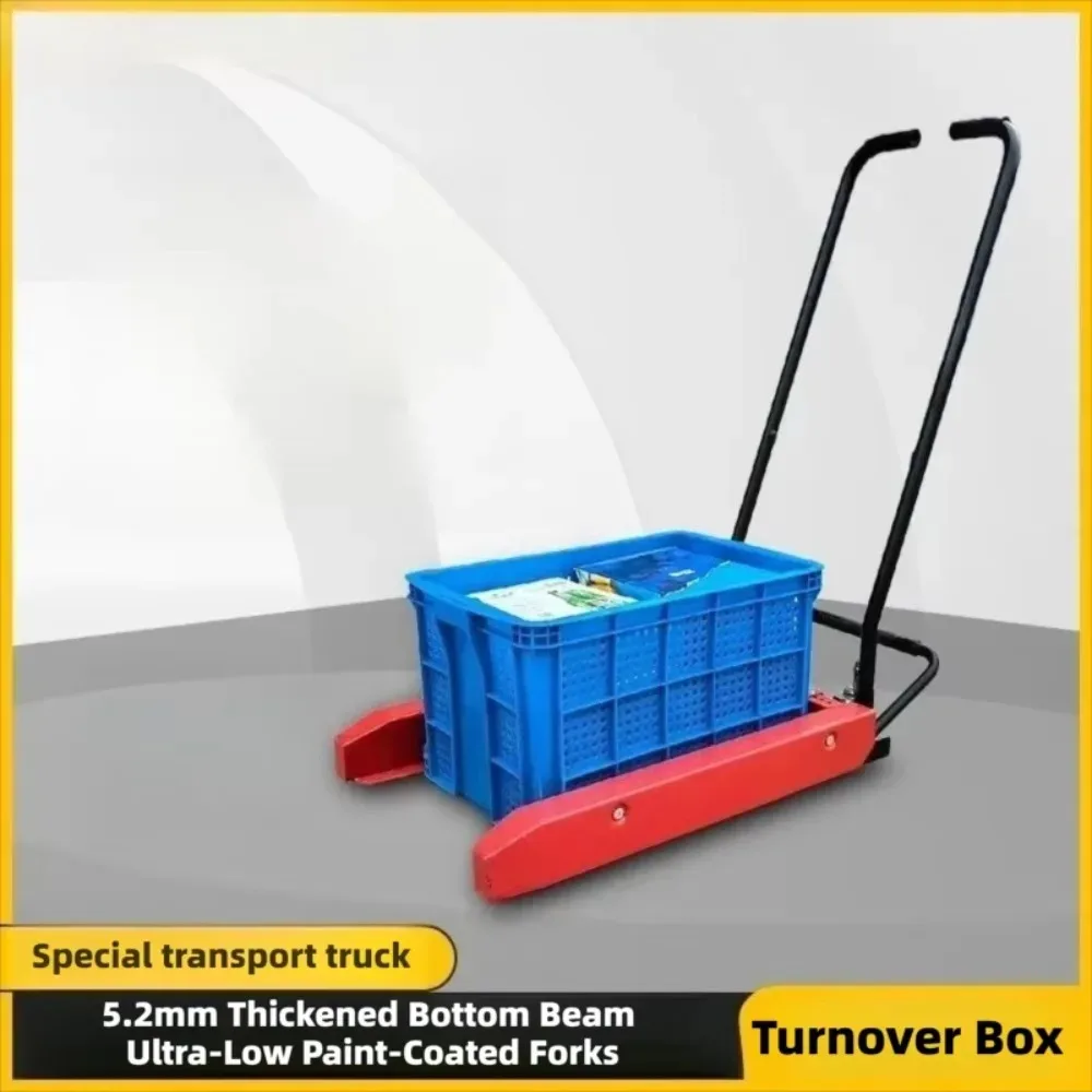 Manual Trolley For Plastic Crate Turnover Box Egg Vegetable Seafood Container Transport Mini Hand Cart