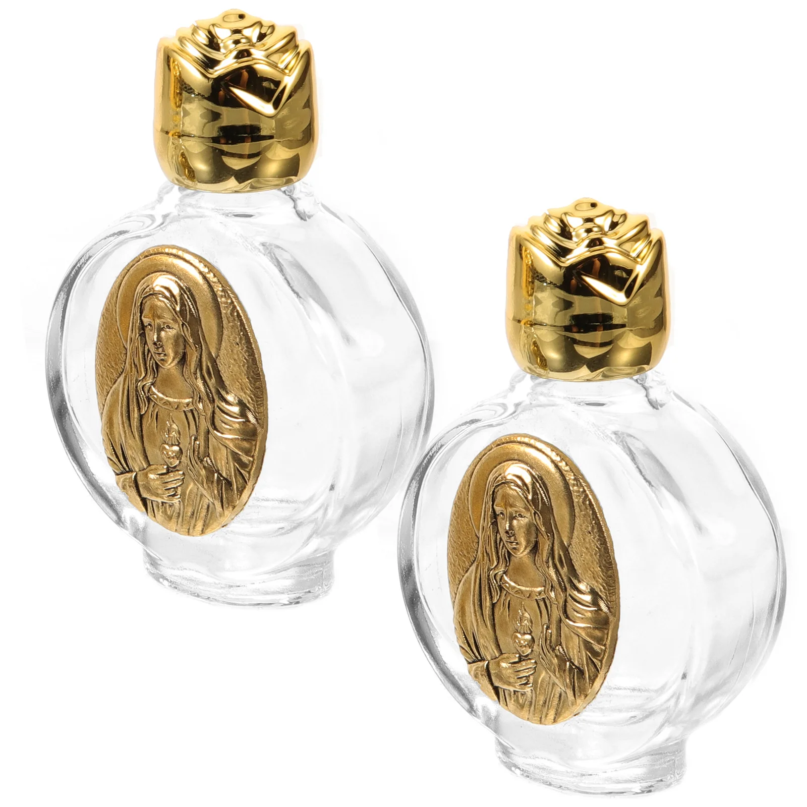 2Pcs Glas Heilige Wasser Flasche Robuste Wiederverwendbare Leere Segen Container Reise Freundliche Kirche Dekorative Geschenke Heilige Wasser Flasche