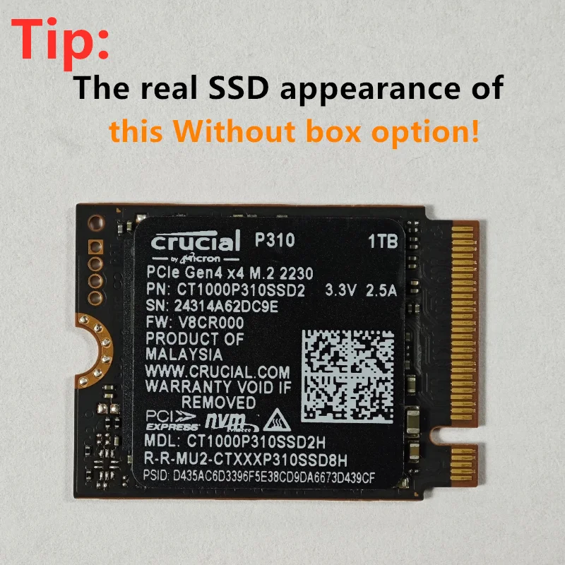 Crucial 1TB SSD 2230 M.2(NVMe PCIe4.0*4)  P310 Built in solid-state drive