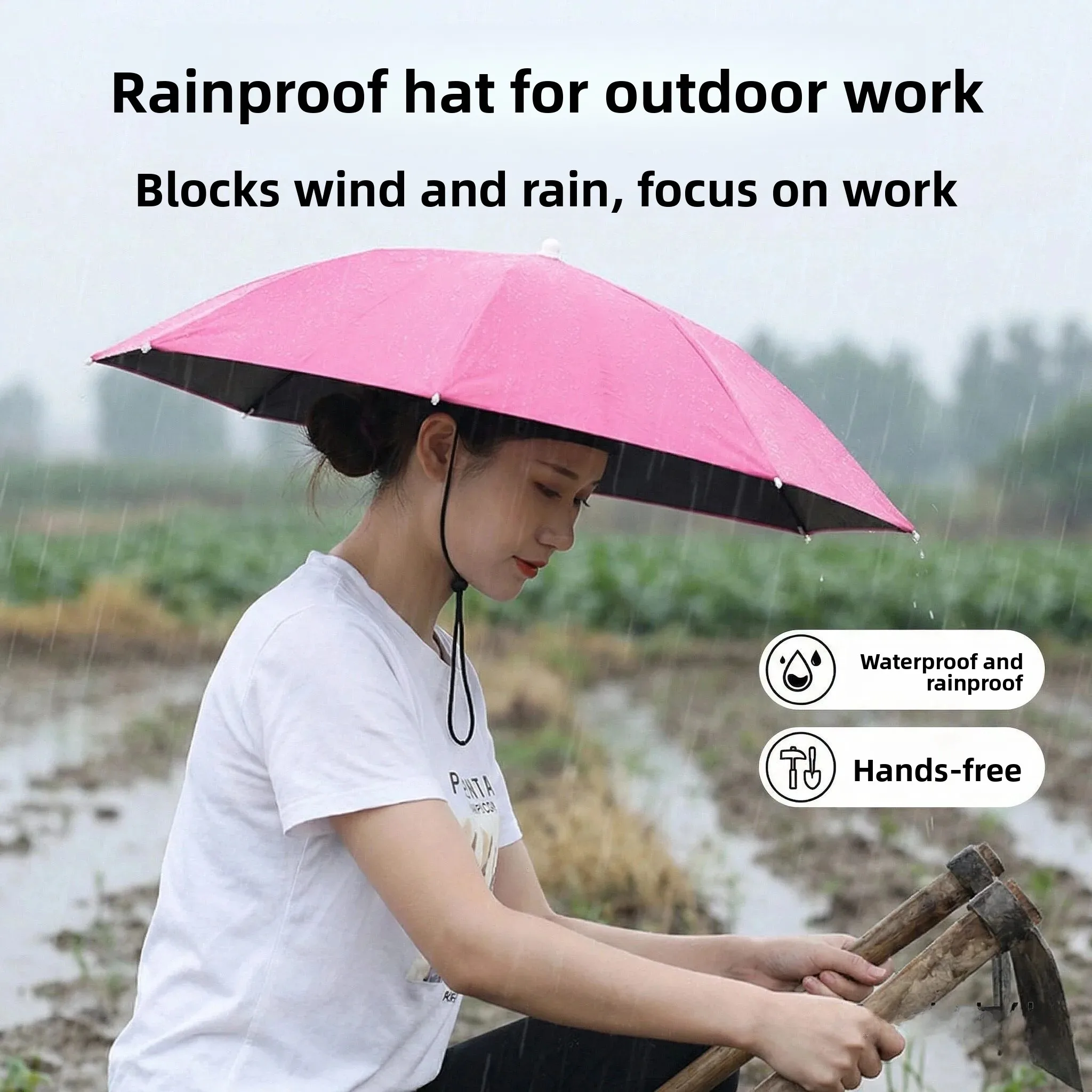 Rainproof Sun Protection Heat Insulation Tea Picking Special Cap Umbrella Hat Headwear Style Outdoor Fishing Sunshade Work