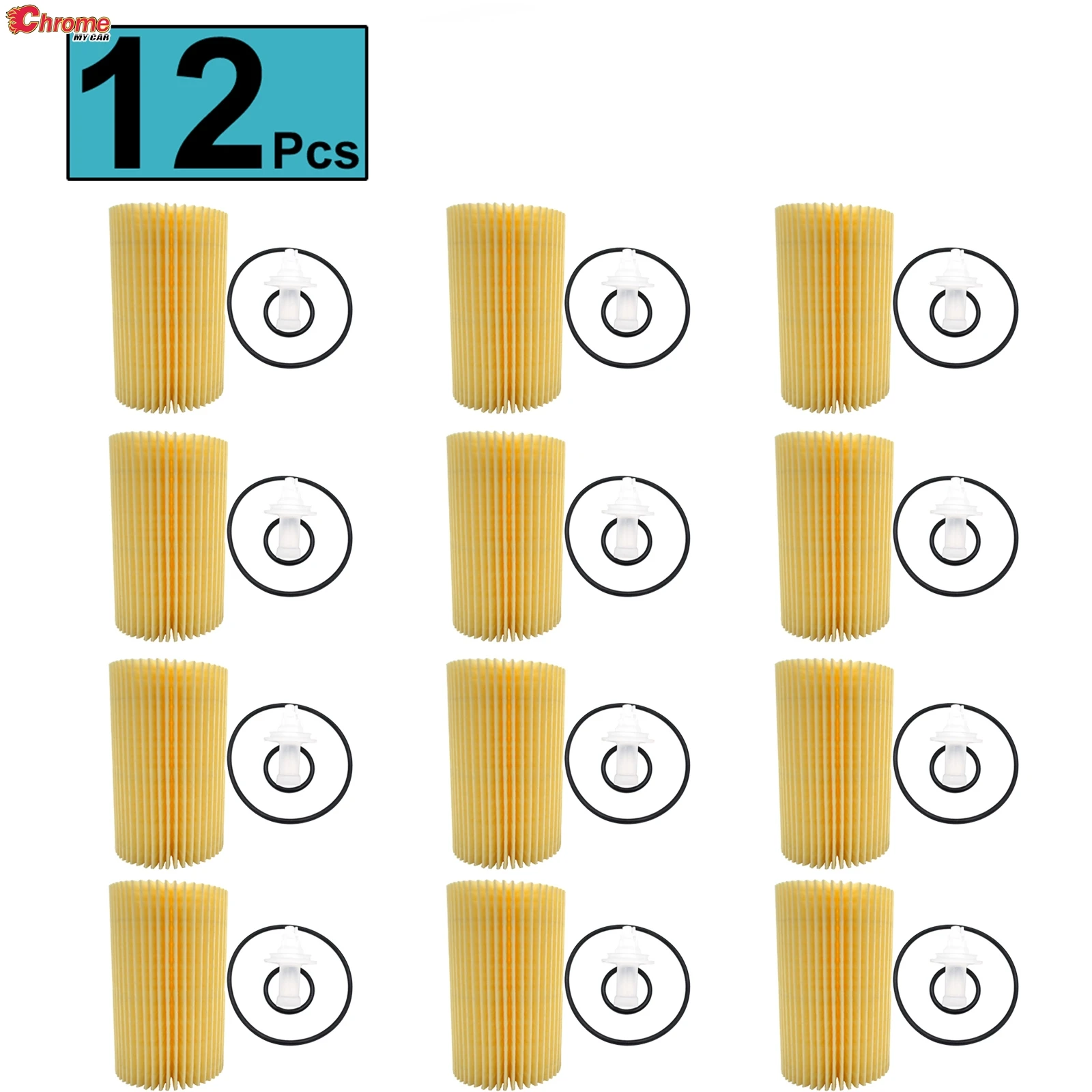 

12Pcs Engine Oil Filter 04152-YZZA4 For Tundra 2010 2011 2012-18 Sequoia 2010 2011 2012 4.6L 4608CC V8 04152-YZZA4 04152-38020