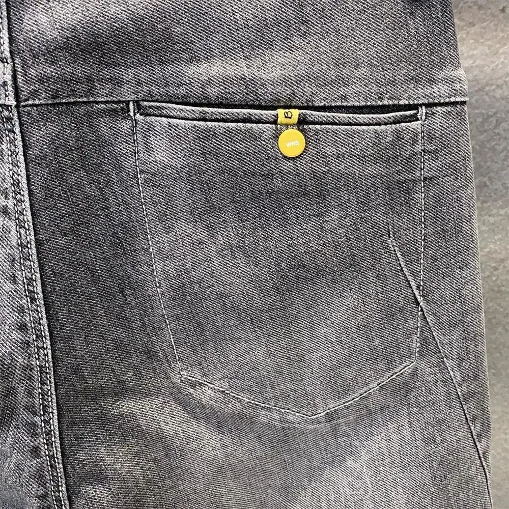 Primavera verão solto cone calças masculinas pés pequenos magro-encaixe calças de cor clara simples baggy street wear jeans homem jeans