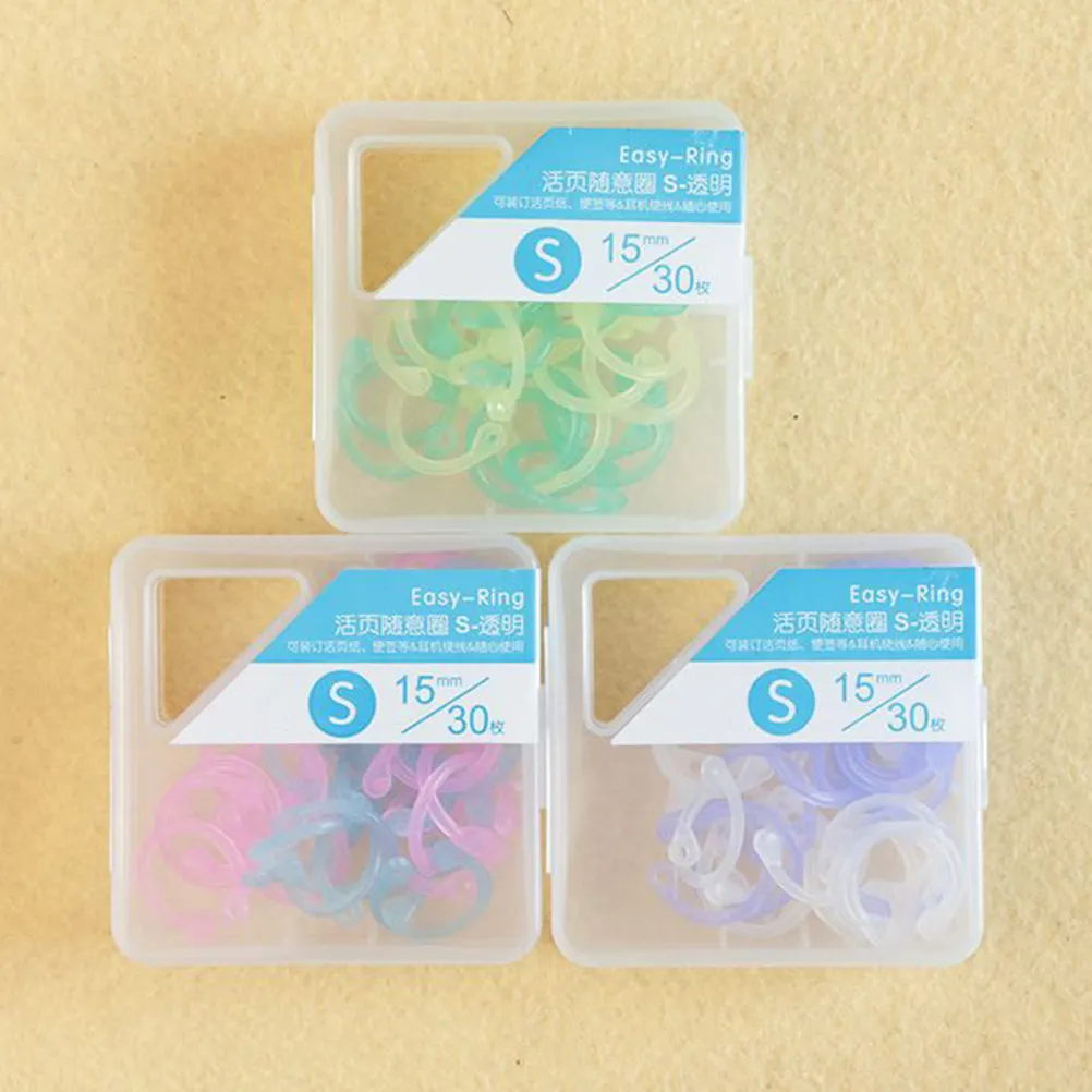 60 Pcs Household Book Circles Convenient Binder Plastic Binding Discs Portable Rings