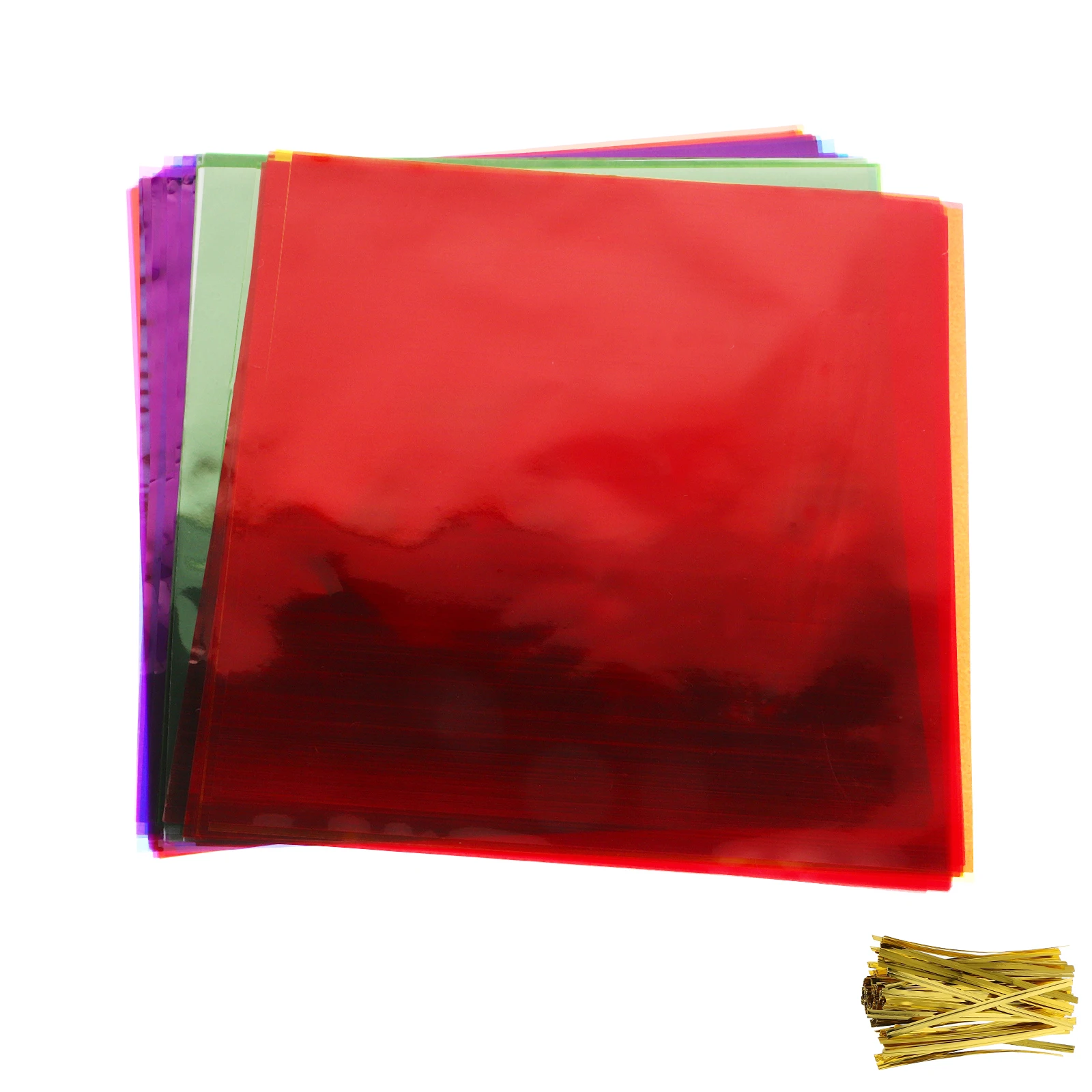 

80pcs Colored Glass Film Chocolate Candy Wrappers Cellophane Wrapping Paper Decorative Packaging Supplies Vibrant DIY Craft Gift