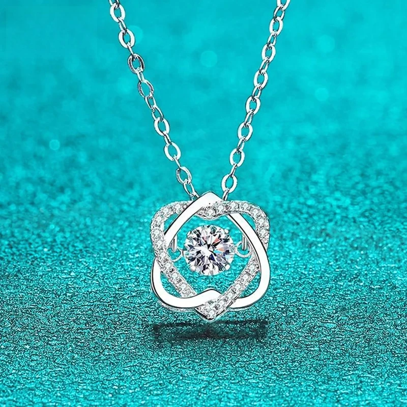 

Ожерелье с муассанитом GRA 0,5 карата для женщин, сверкающий кулон с имитацией бриллианта в форме бьющегося сердца, серебро S925, изысканные ювелирные украшения, подарок