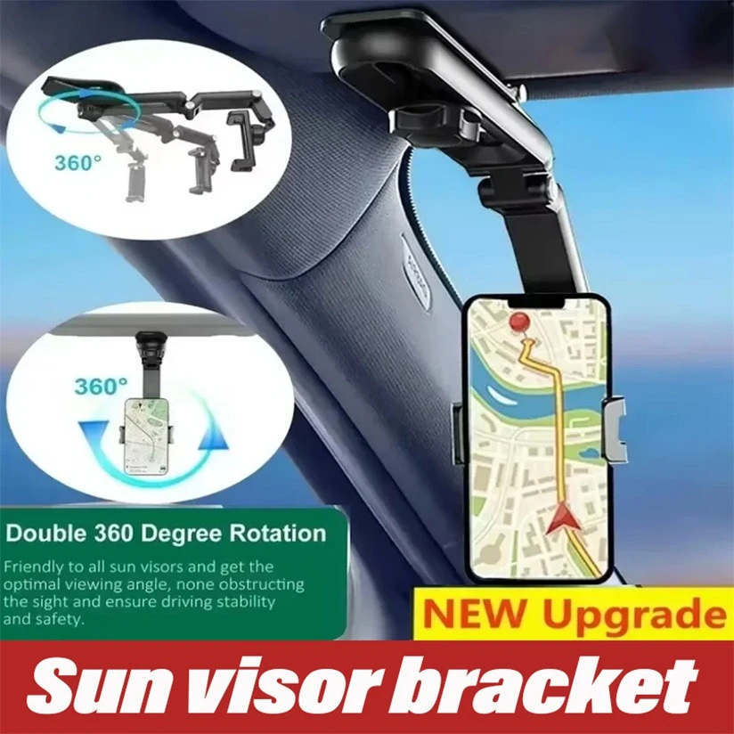 Support de téléphone de voiture multifonctionnel : support de navigation pare-soleil pour la navigation GPS à vue directe