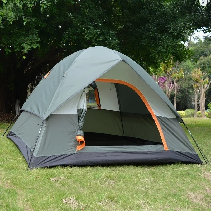 

3-4 Person Windbreak Outdoor Camping Tent，Double Layer Waterproof Anti UV 4 Season Hiking Backpacking Tourist Tent 200x200x130cm