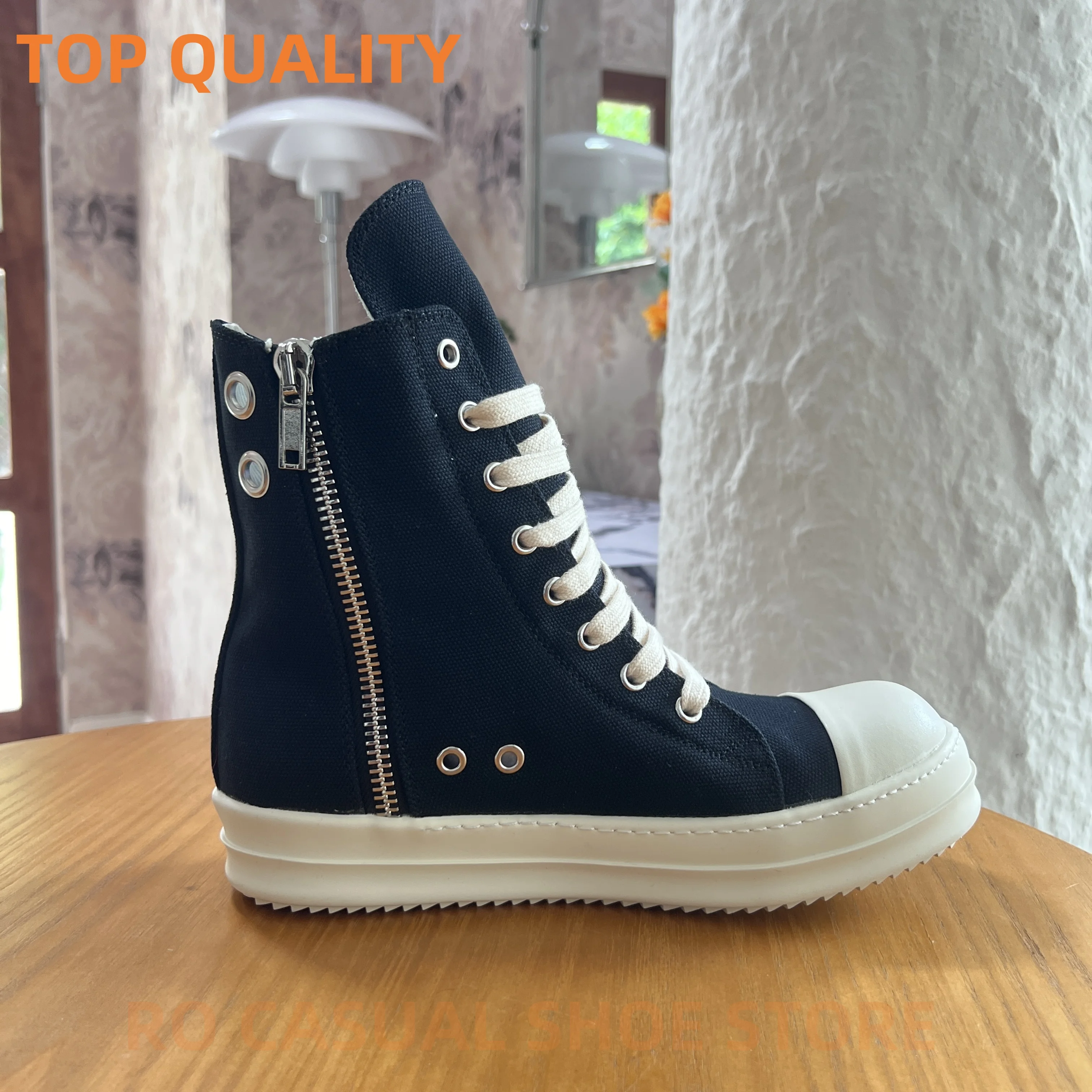 

HOTSALE Luxury Canvas High Top Quality Owens Men Shoe Lace Up Women Sneaker Fashion Casual Owens Design boots & Shoes