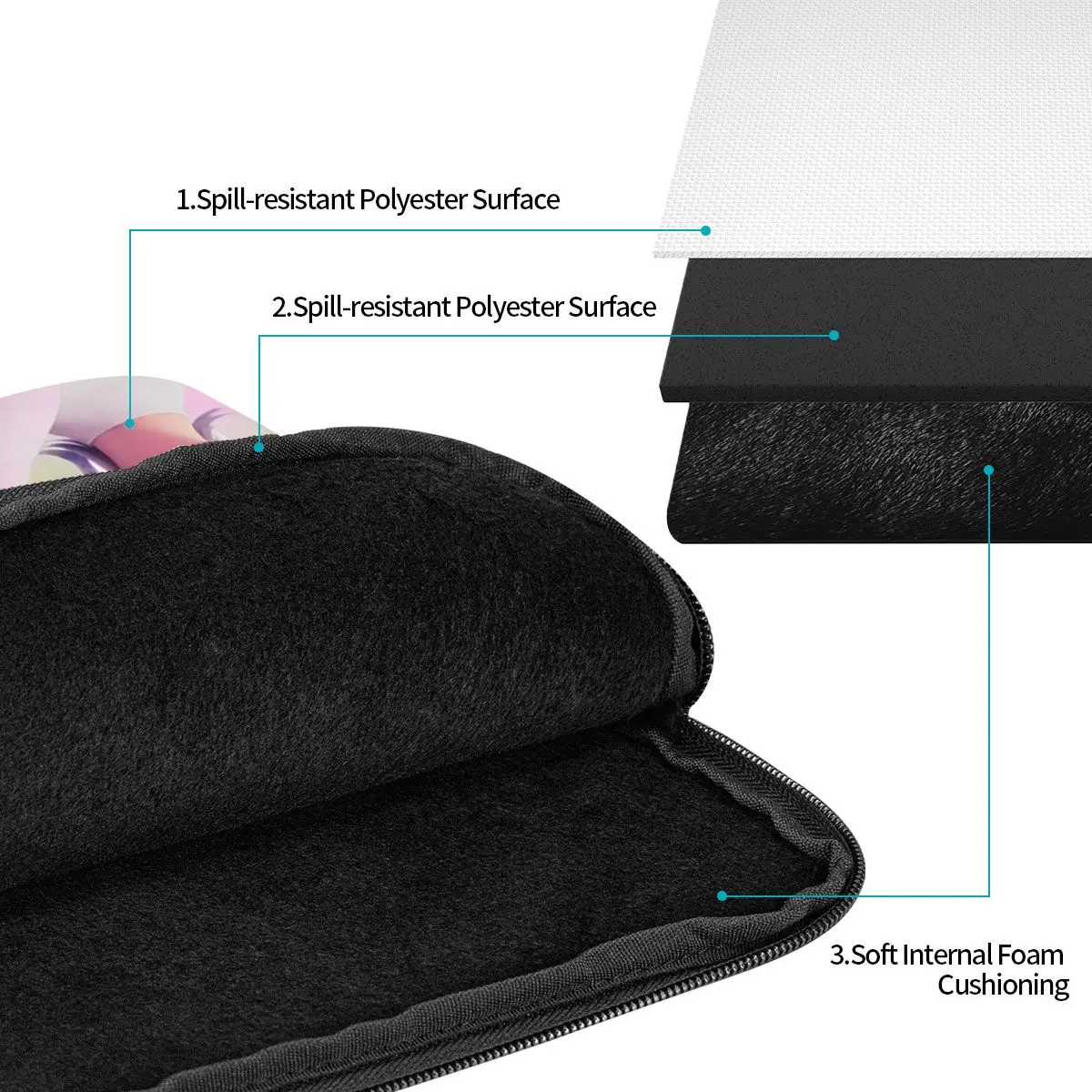 Huntrix Saja Boys KPop Demon Hunters كمبيوتر محمول بطانة كم لماك بوك اير برو غطاء للأكمام حقيبة حقيبة مضادة للصدمات