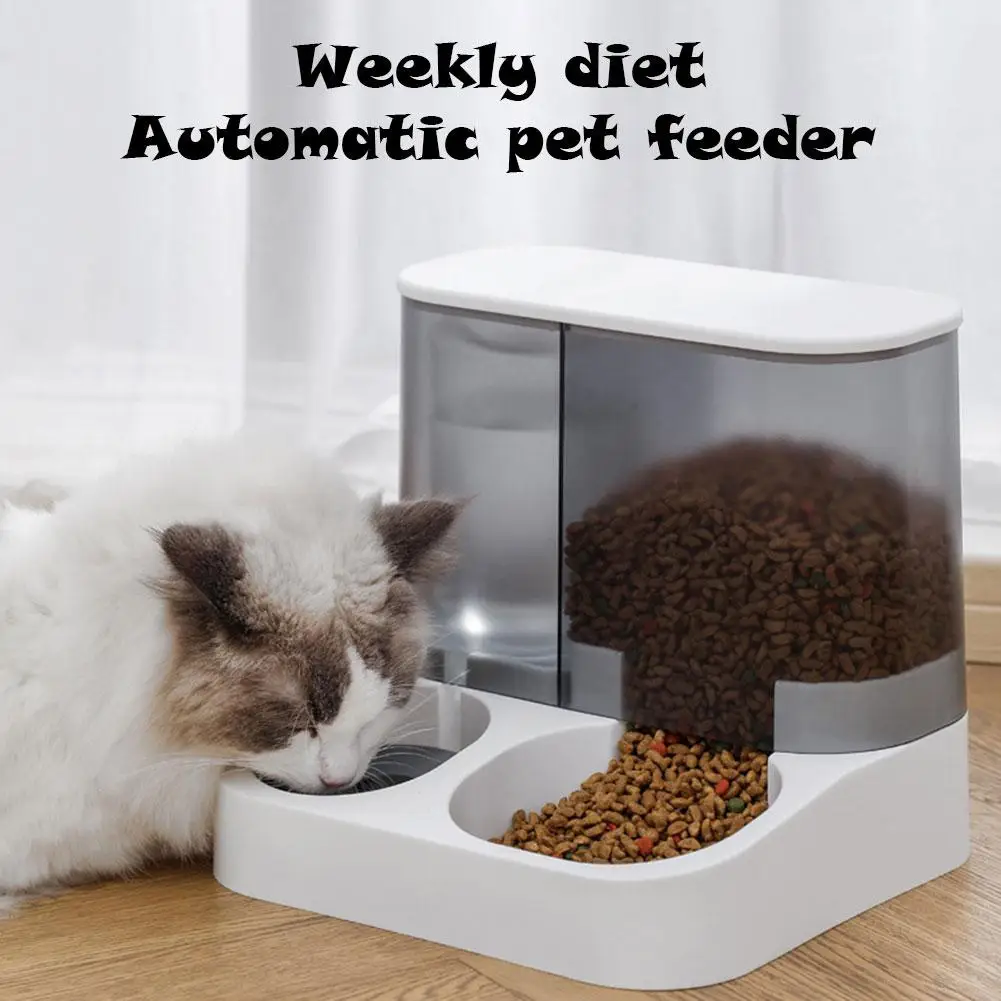 Dispensador automático de comida para gatos, tazón de agua potable, suministros de separación seca para mascotas y perros, contenedor de comida húmeda, Q7V6, 1 piezas