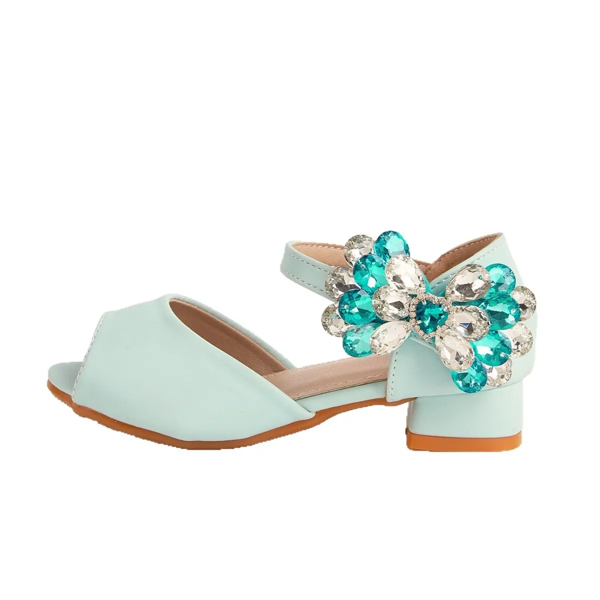 

New Children's Shoes Diamond Butterfly Anti Slip Performance Children's Leather Shoes Summer New Fish Mouth Kid's Sandals