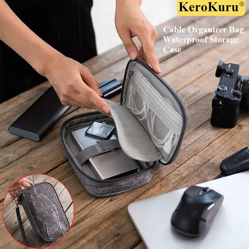 Cable Storage Bag Waterproof Digital Electronic Organizer Portable USB Data Line Charger Plug Storage Bag Travel Cable Organizer