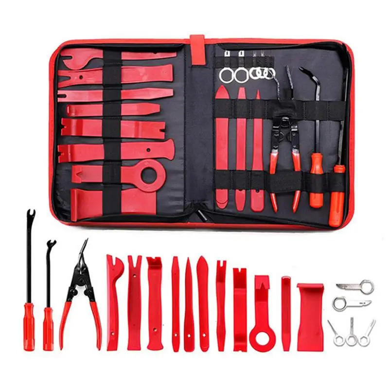 

Auto Trim Removal Tool Set Car Interior Trim Removal Tools Body Panel Removal Tool Ideal For Hard-to-Reach Spaces Zipper Storage